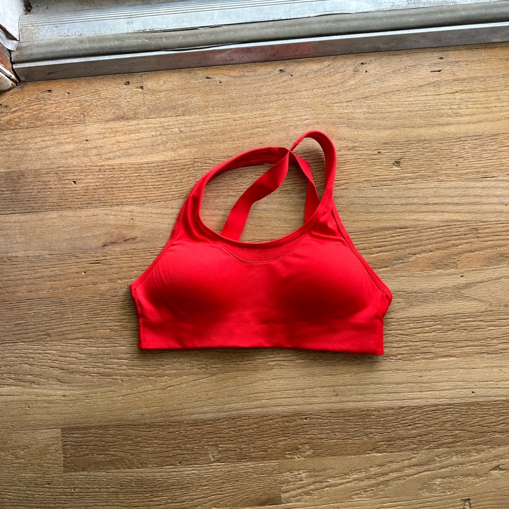 Red sports bra